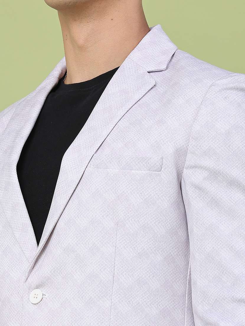 men self design single breasted formal blazer - 22405033 -  Standard Image - 1