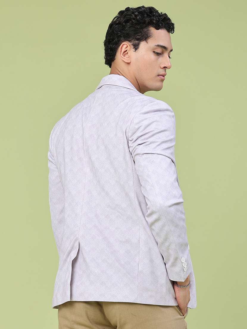 men self design single breasted formal blazer - 22405033 -  Standard Image - 4