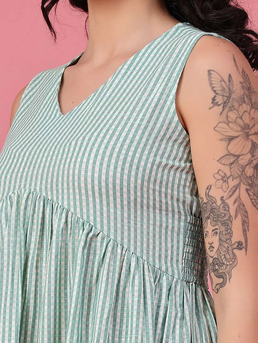 Women Printed Sleeveless Tiered Dress - 22405061 -  Standard Image - 1