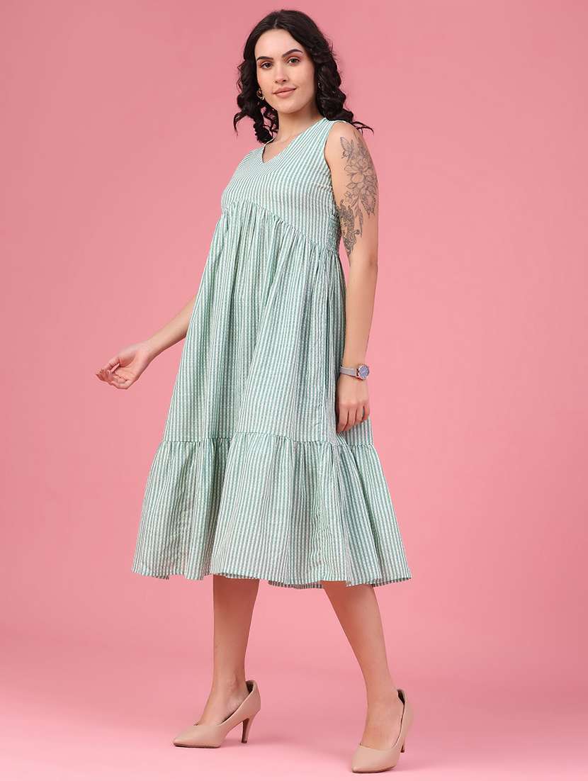 Women Printed Sleeveless Tiered Dress - 22405061 -  Standard Image - 4