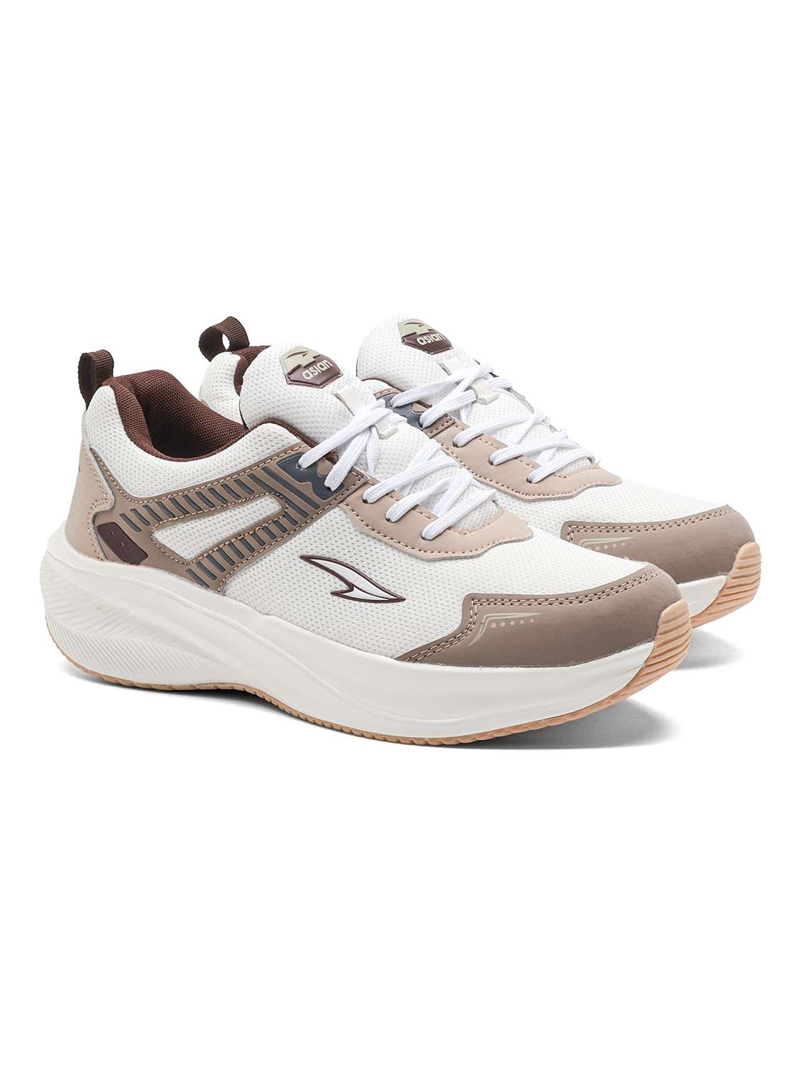 men beige lace up sport shoe - 22405153 -  Standard Image - 1