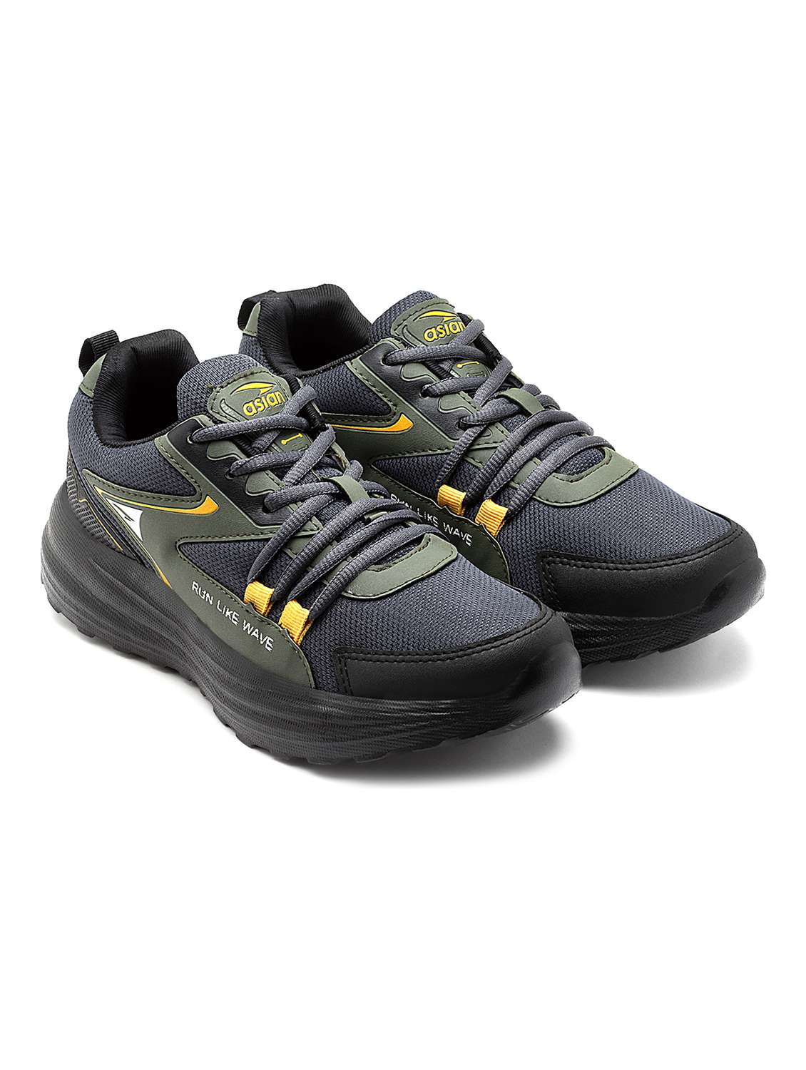 men olive lace up sport shoe - 22405186 -  Standard Image - 1