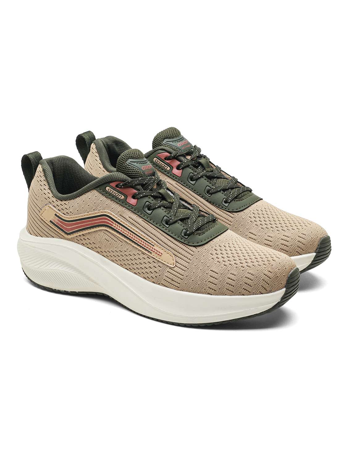 men beige lace up sport shoe - 22405208 -  Standard Image - 1
