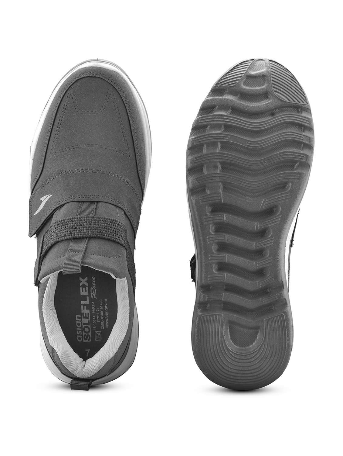 men grey solid sport shoe - 22405232 -  Standard Image - 4