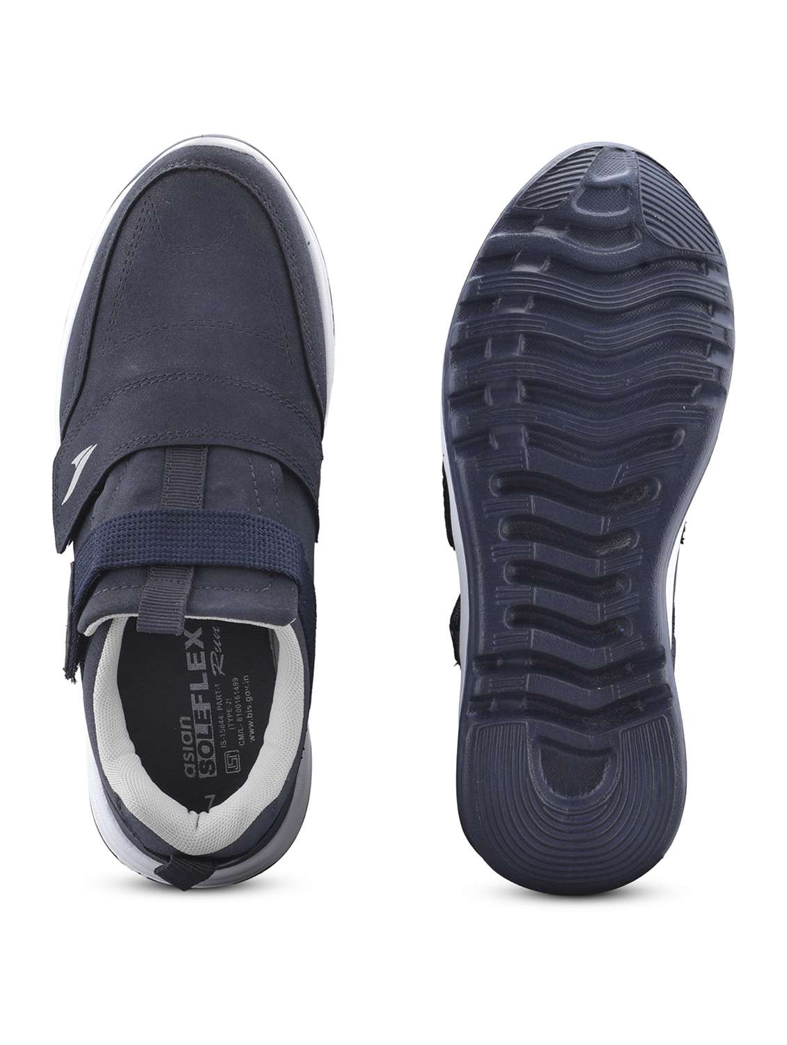 men navy blue solid sport shoe - 22405233 -  Standard Image - 4
