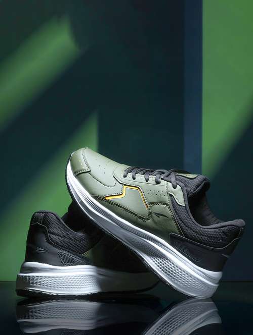 Men Olive Lace Up Sport Shoe