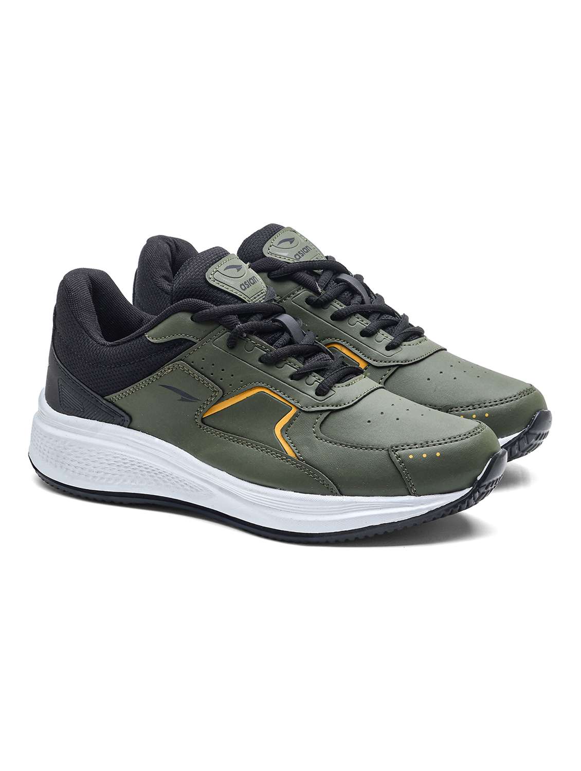 men olive lace up sport shoe - 22405236 -  Standard Image - 1