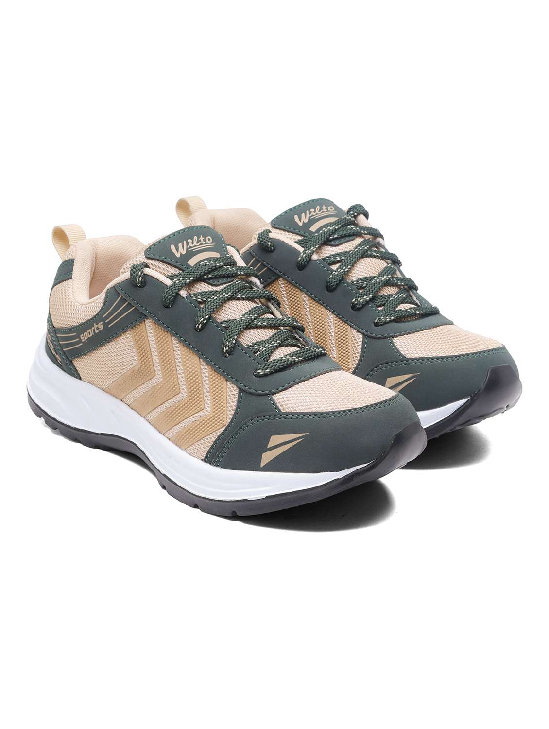 men beige lace up sport shoe - 22405284 -  Standard Image - 1