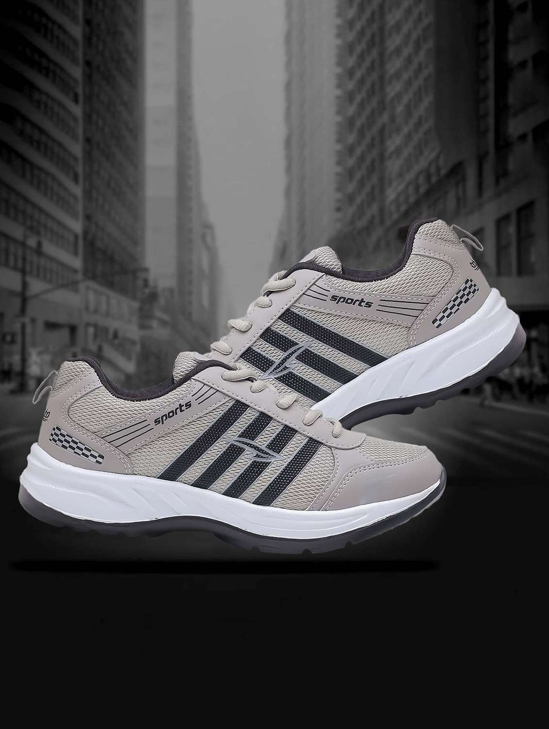 men grey lace up sport shoe