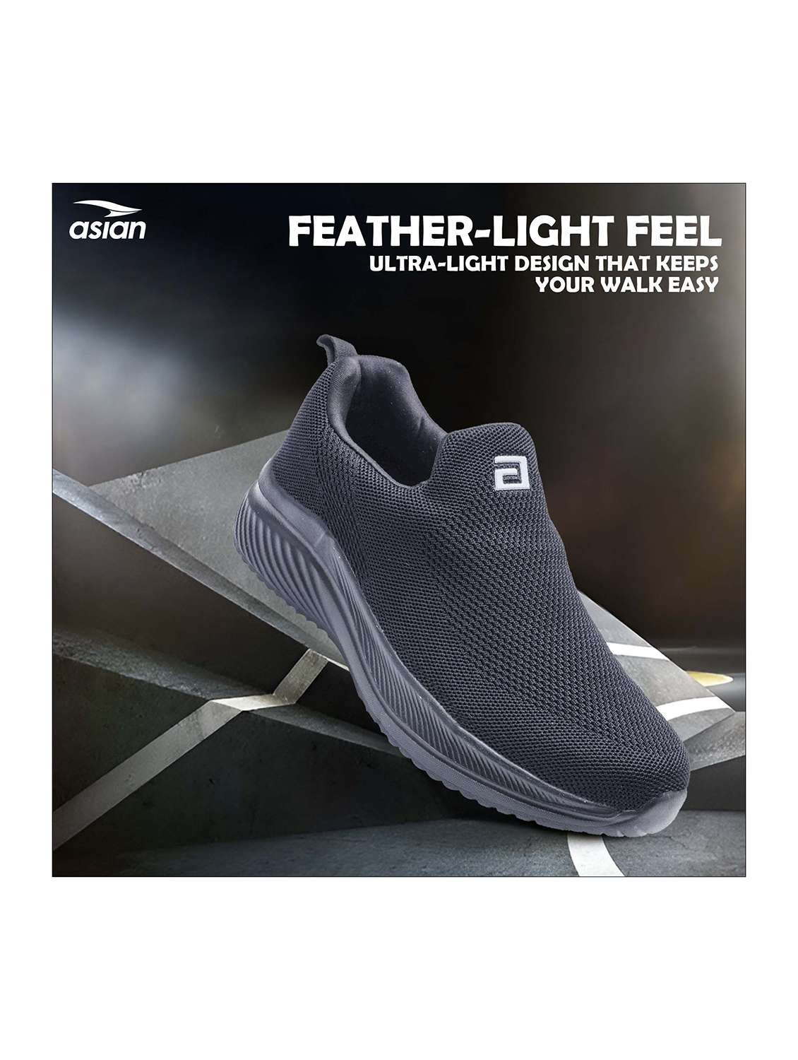 men black slip on sport shoe - 22405302 -  Standard Image - 4