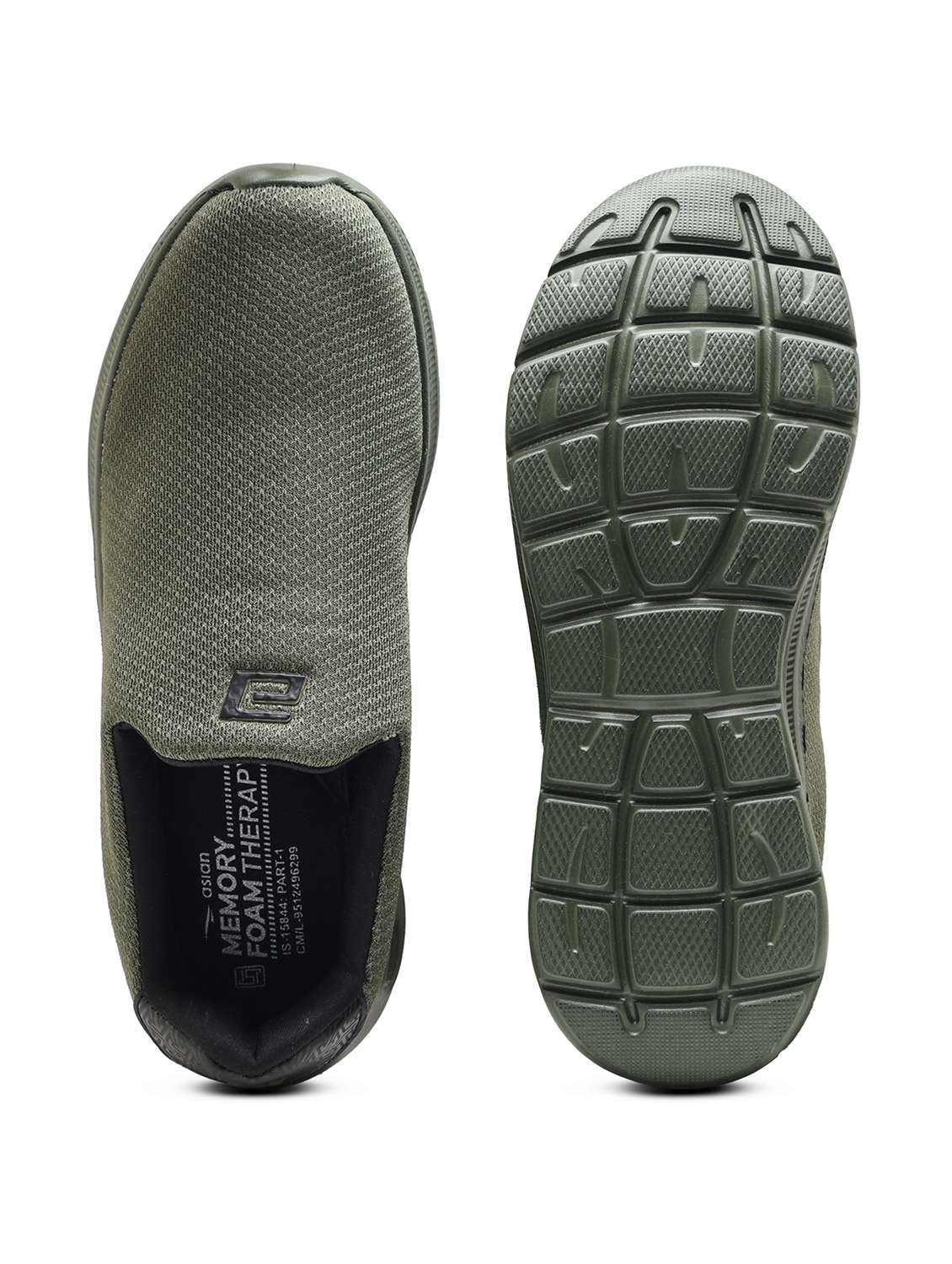 men olive slip on sport shoe - 22405326 -  Standard Image - 4