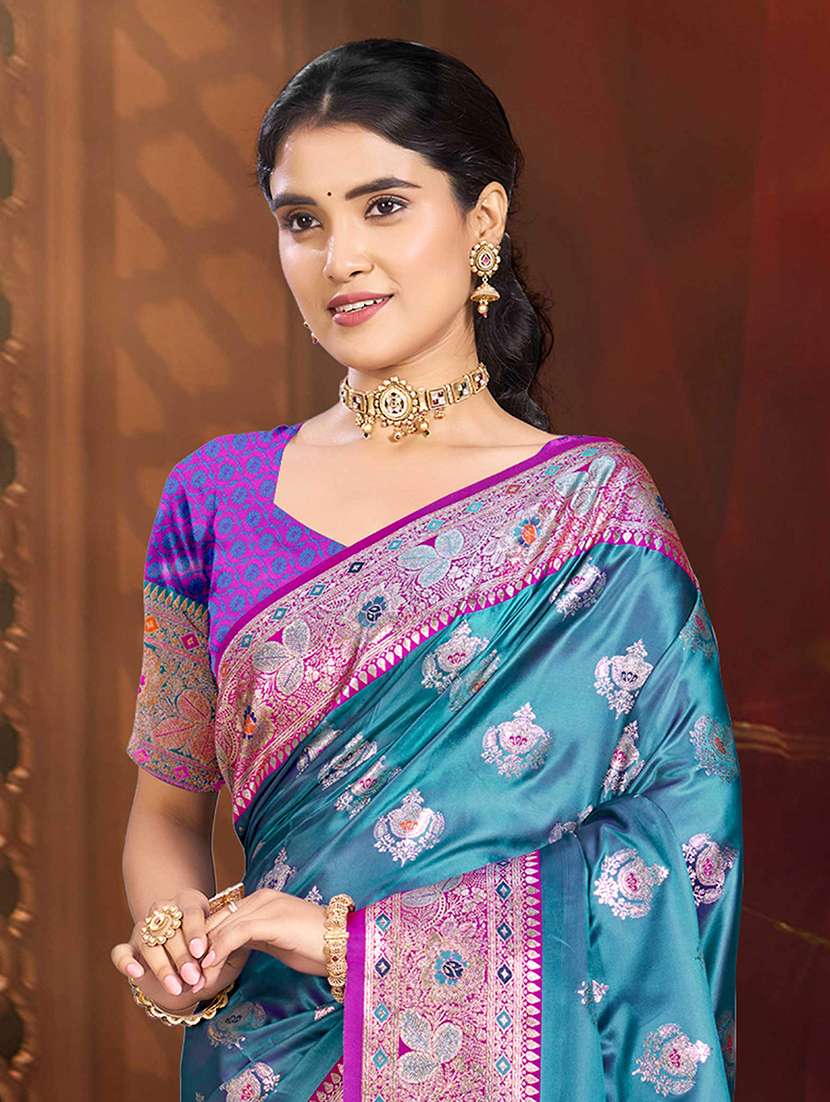 women self design bordered saree with blouse - 22405350 -  Standard Image - 1