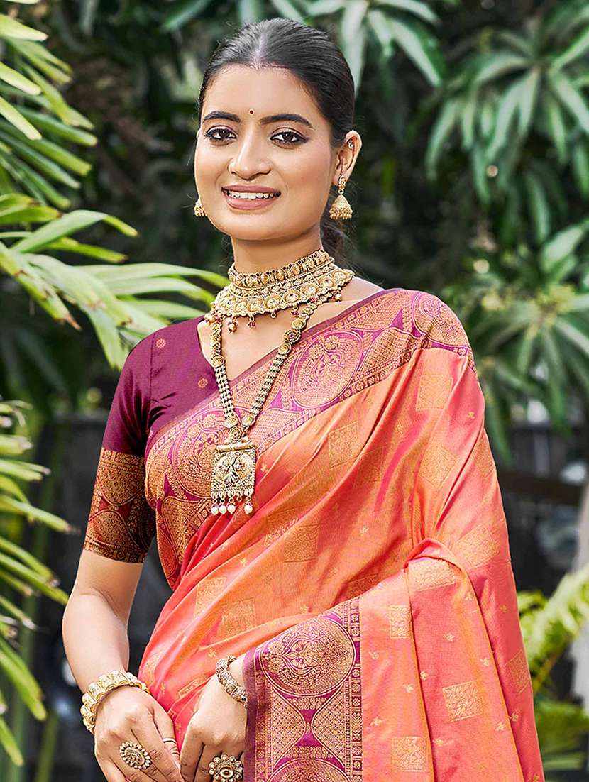 women self design bordered saree with blouse - 22405353 -  Standard Image - 1