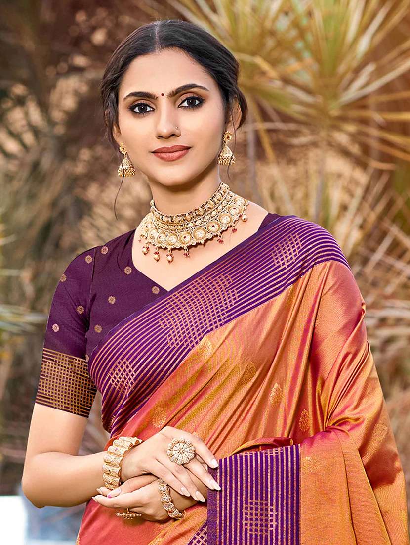 women self design bordered saree with blouse - 22405388 -  Standard Image - 1