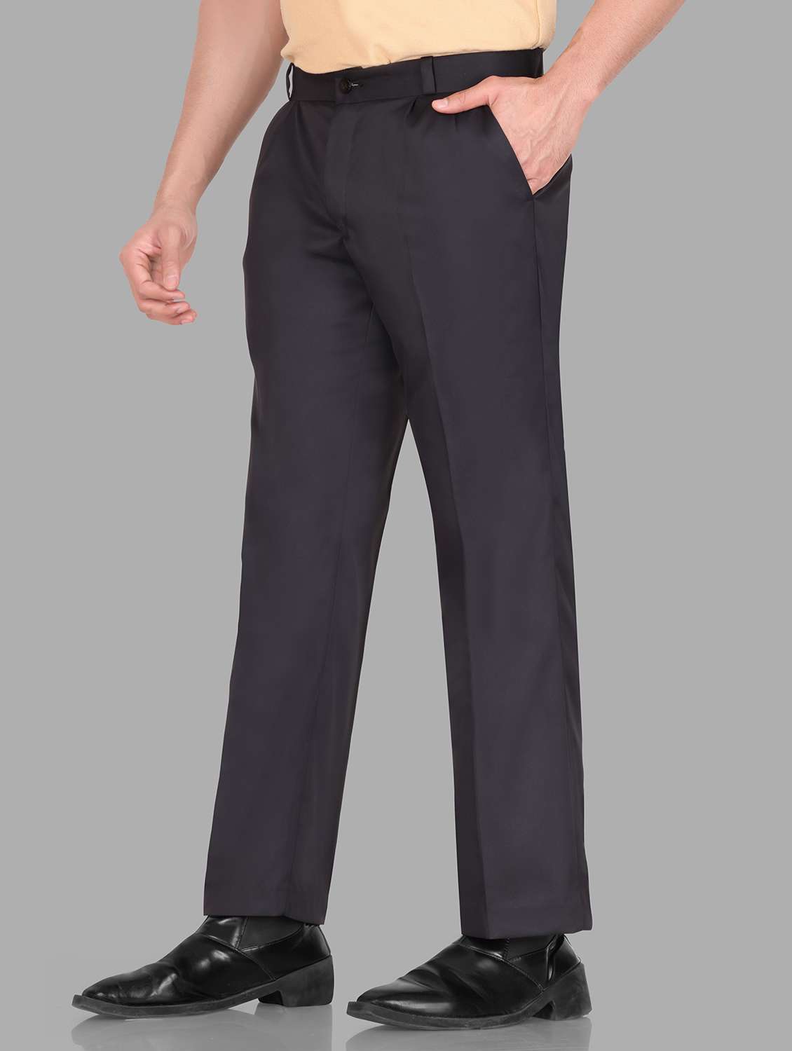 men black lycra blend wide leg trouser - 22406507 -  Standard Image - 1