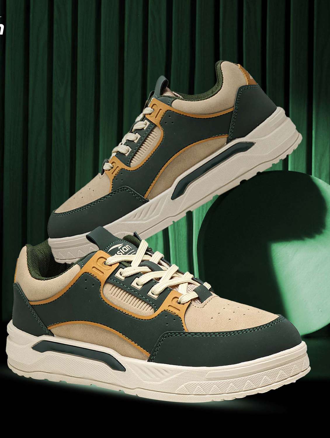 men color block lace up sneaker