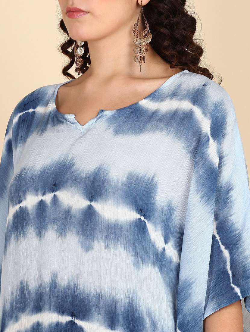 women tie & dyed kimono sleeve kaftan kurta - 22406745 -  Standard Image - 1