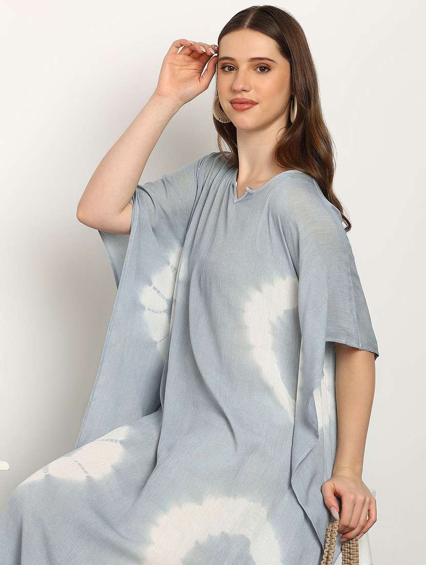 women tie & dyed kimono sleeve kaftan dress - 22406774 -  Standard Image - 1