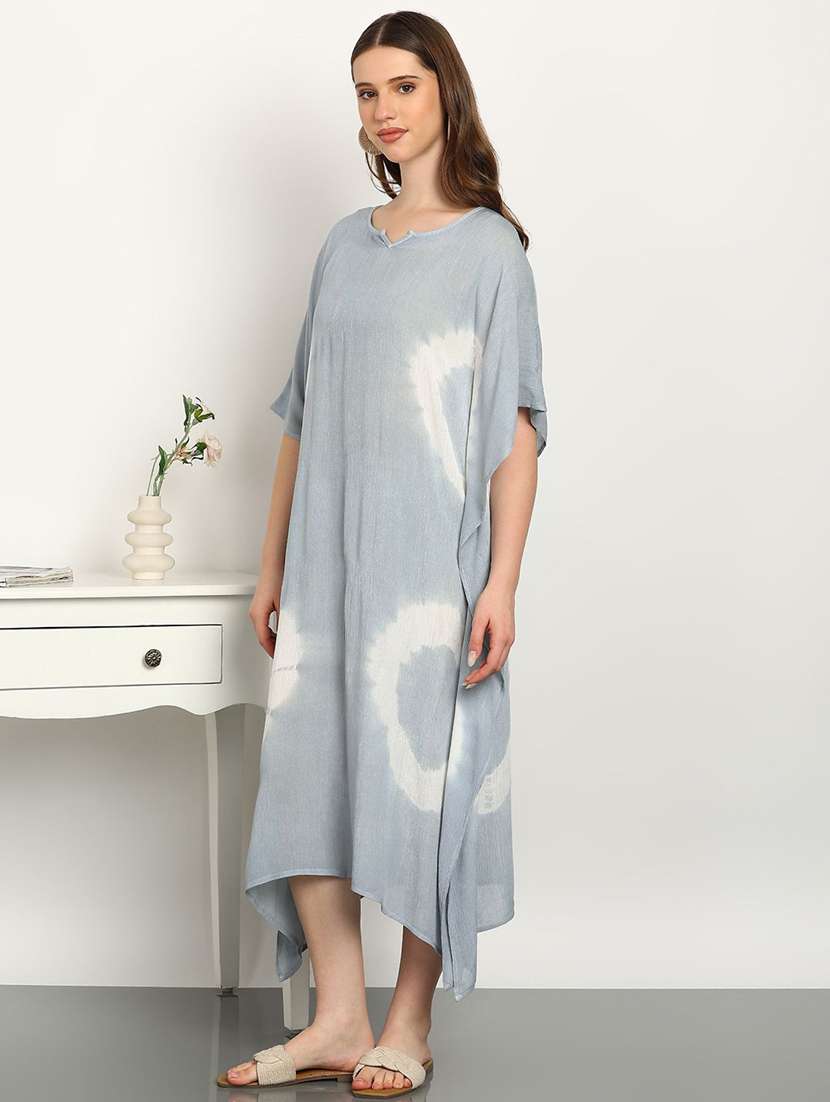 women tie & dyed kimono sleeve kaftan dress - 22406774 -  Standard Image - 4
