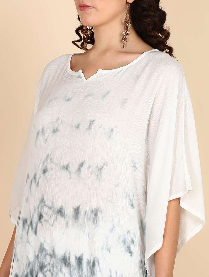 women tie & dyed kimono sleeve kaftan kurta - 22406778 -  Standard Image - 1