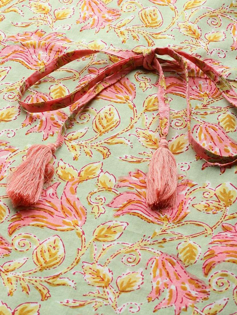 women floral print kimono sleeve kaftan kurta - 22406779 -  Standard Image - 1