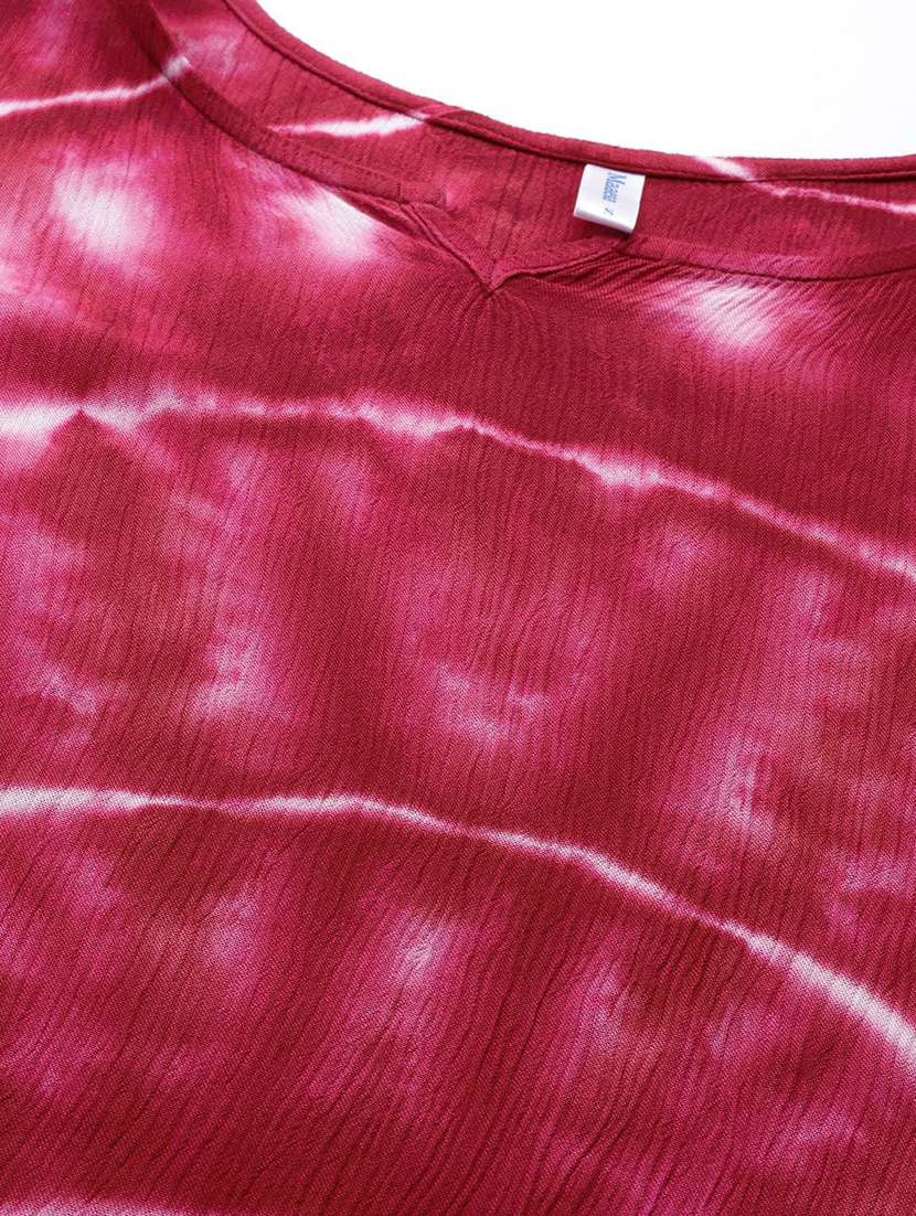 women tie & dye printed kimono sleeve kaftan kurta - 22406848 -  Standard Image - 1