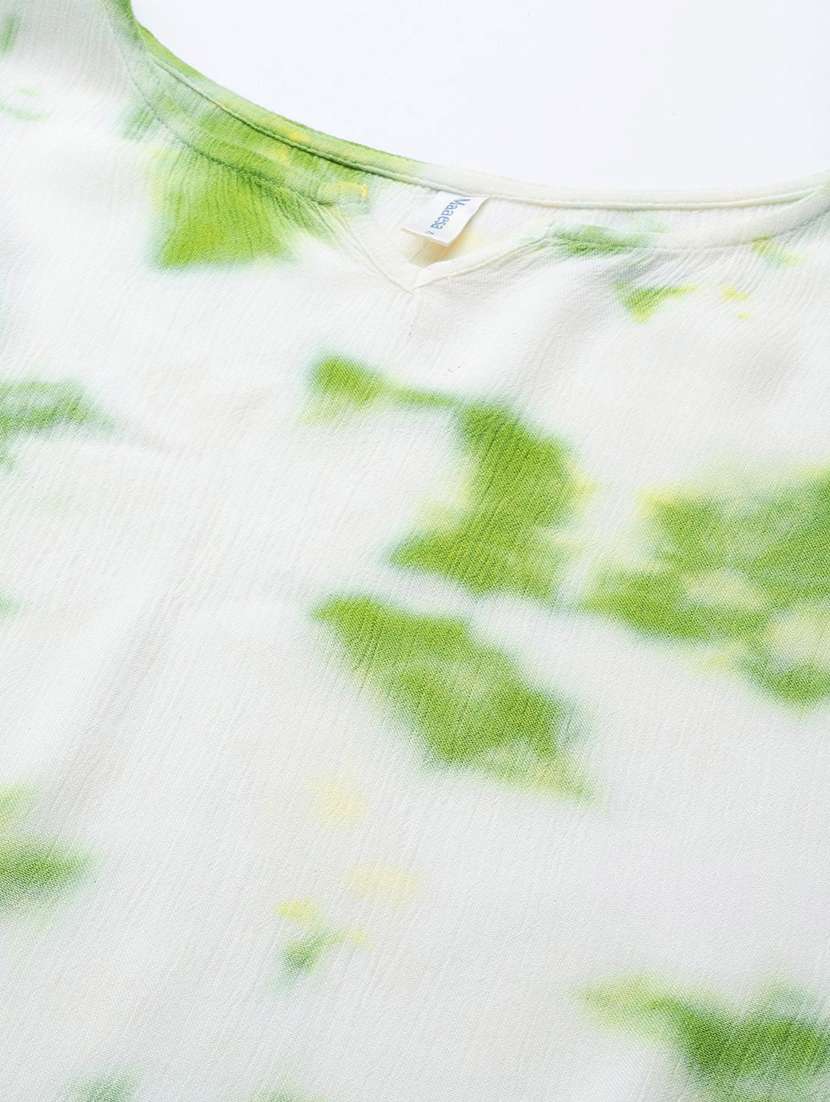 women tie & dye printed kimono sleeve kaftan kurta - 22407003 -  Standard Image - 1