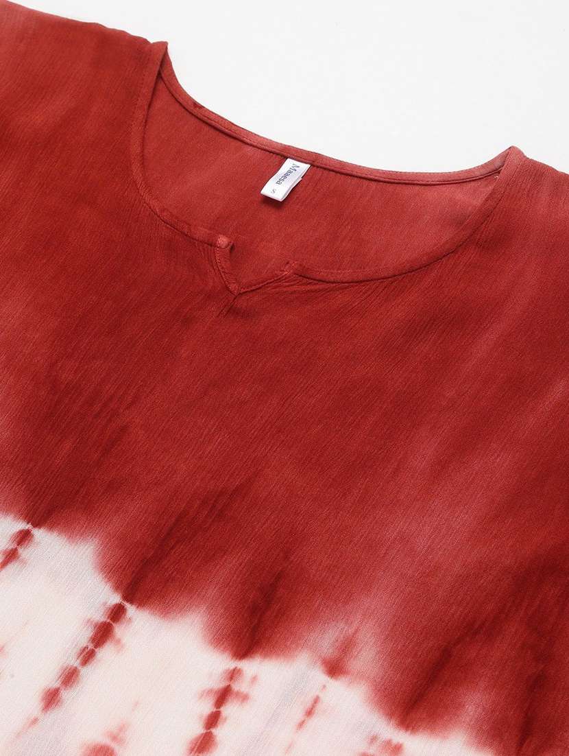 women tie & dye printed kimono sleeve kaftan kurta - 22407060 -  Standard Image - 1