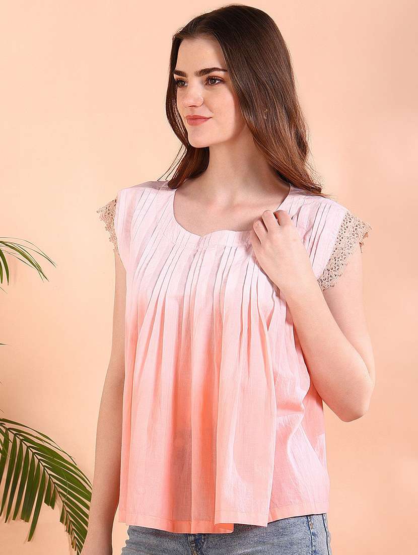 women tie & dye cap sleeve regular top - 22407080 -  Standard Image - 4