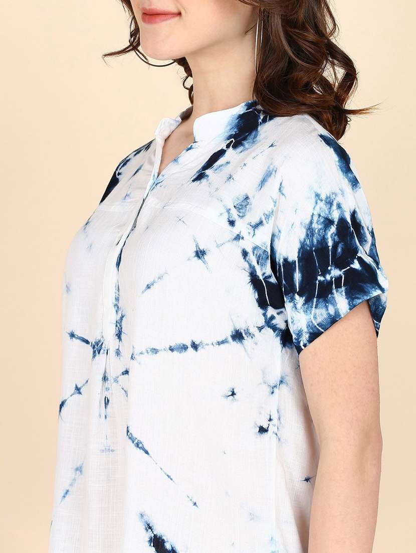 women tie & dye short sleeve regular top - 22407091 -  Standard Image - 1