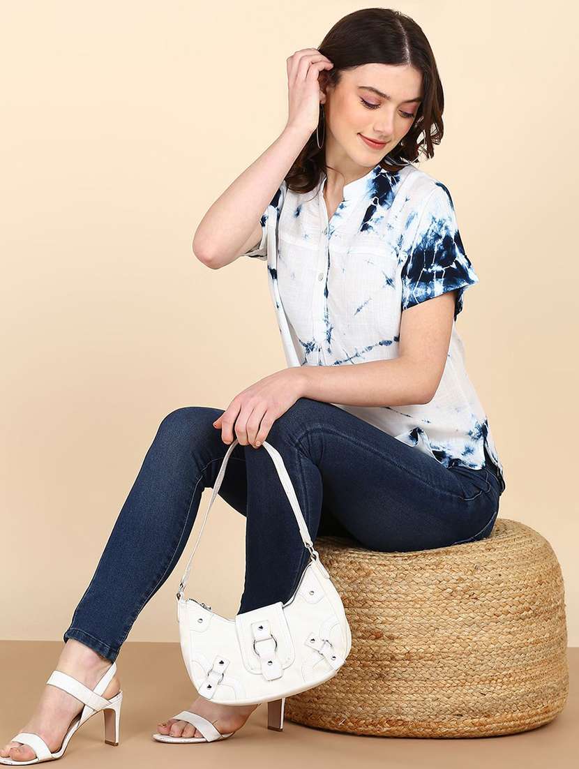 women tie & dye short sleeve regular top - 22407091 -  Standard Image - 4