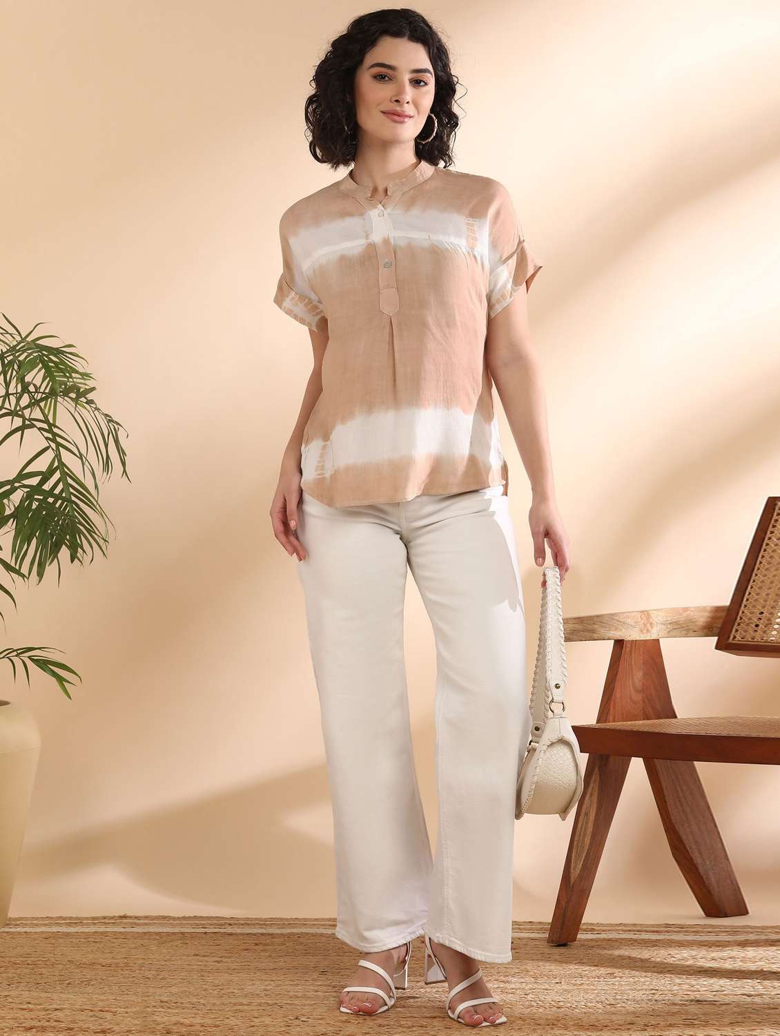 women tie and dyed short sleeve regular top - 22407094 -  Standard Image - 4