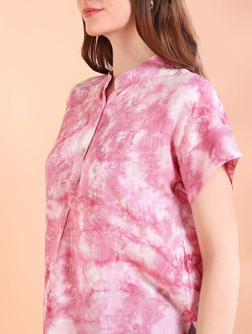 women tie & dye short sleeve regular top - 22407128 -  Standard Image - 1
