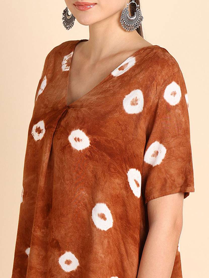 women tie & dye short sleeve regular top - 22407131 -  Standard Image - 1