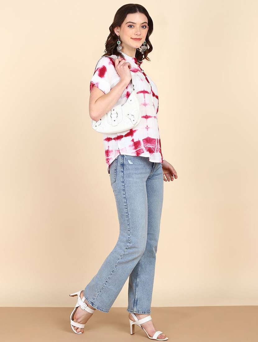 women tie & dye short sleeve regular top - 22407147 -  Standard Image - 4