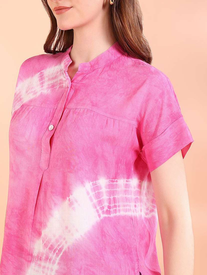 Women Tie & Dye Short Sleeve Regular Top - 22407148 -  Standard Image - 1