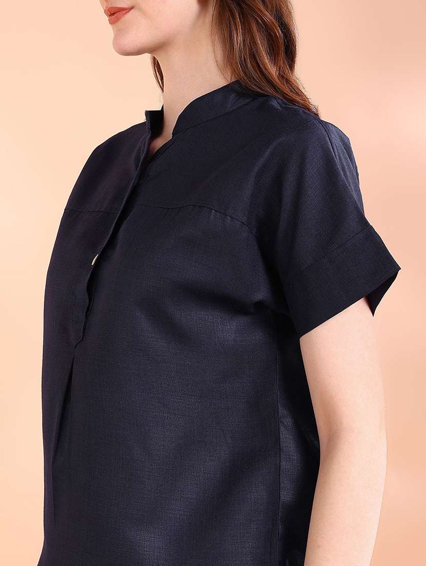 women solid short sleeve regular top - 22407160 -  Standard Image - 1