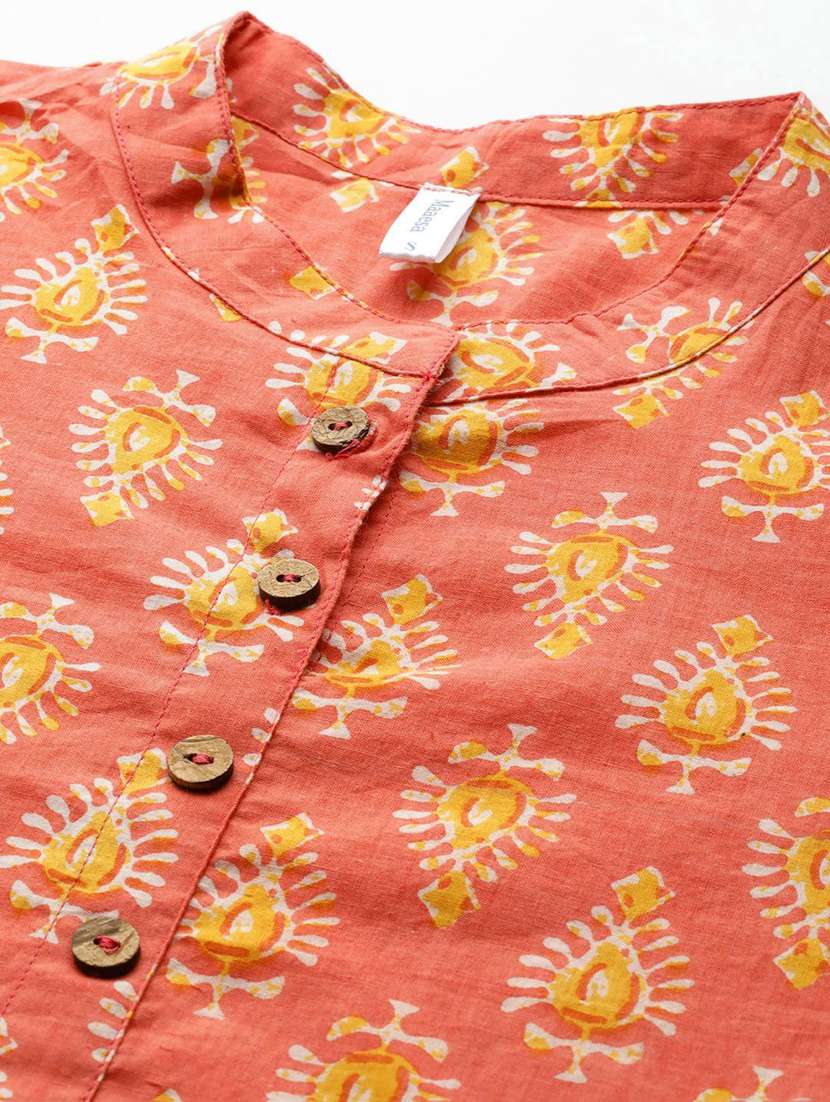 women printed three quarter sleeve flared top - 22407162 -  Standard Image - 1