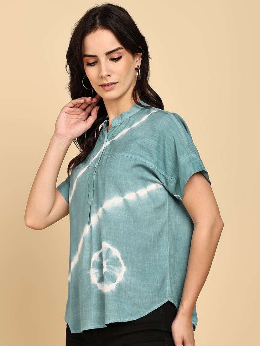 women tie & dye short sleeve regular top - 22407167 -  Standard Image - 4