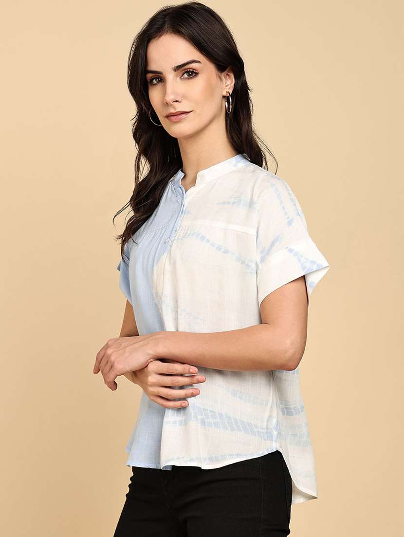 women tie & dye short sleeve regular top - 22407174 -  Standard Image - 4