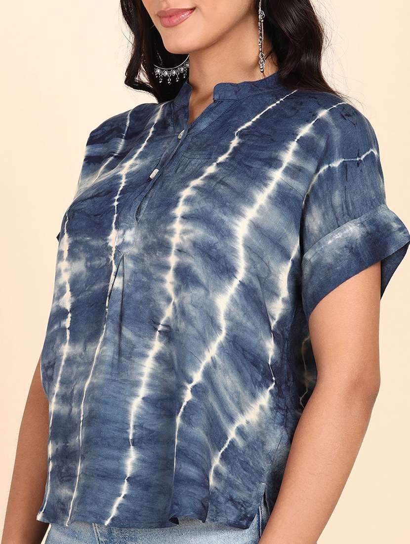 women tie & dye short sleeve regular top - 22407175 -  Standard Image - 1