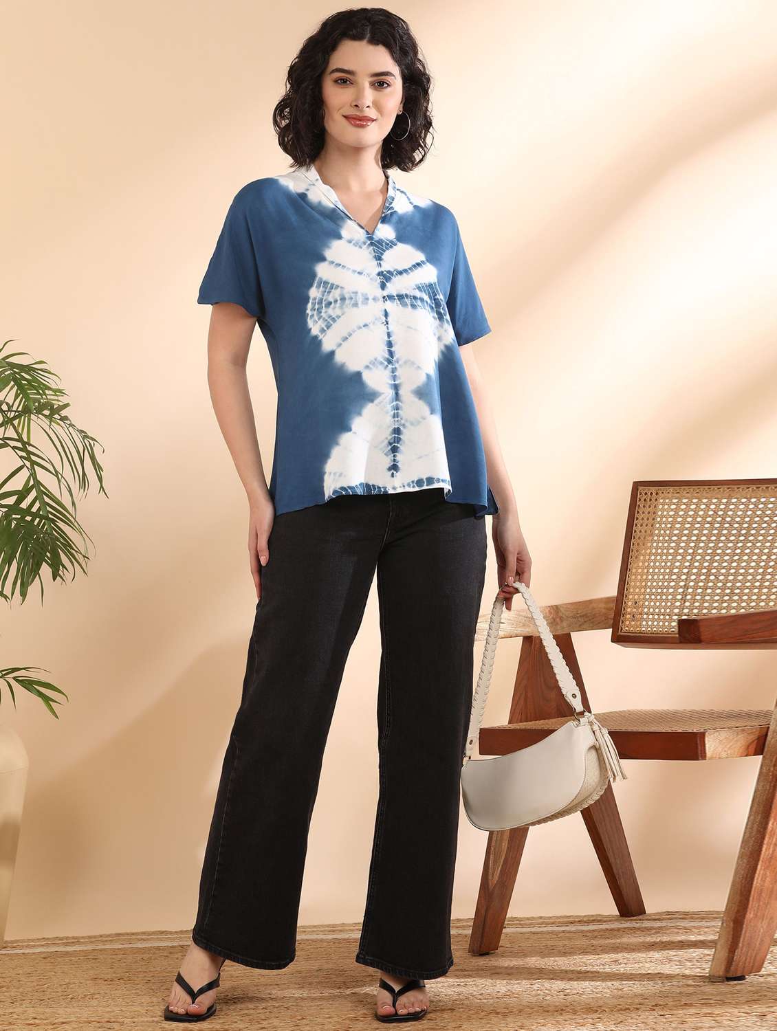 women tie and dyed short sleeve regular top - 22407181 -  Standard Image - 4
