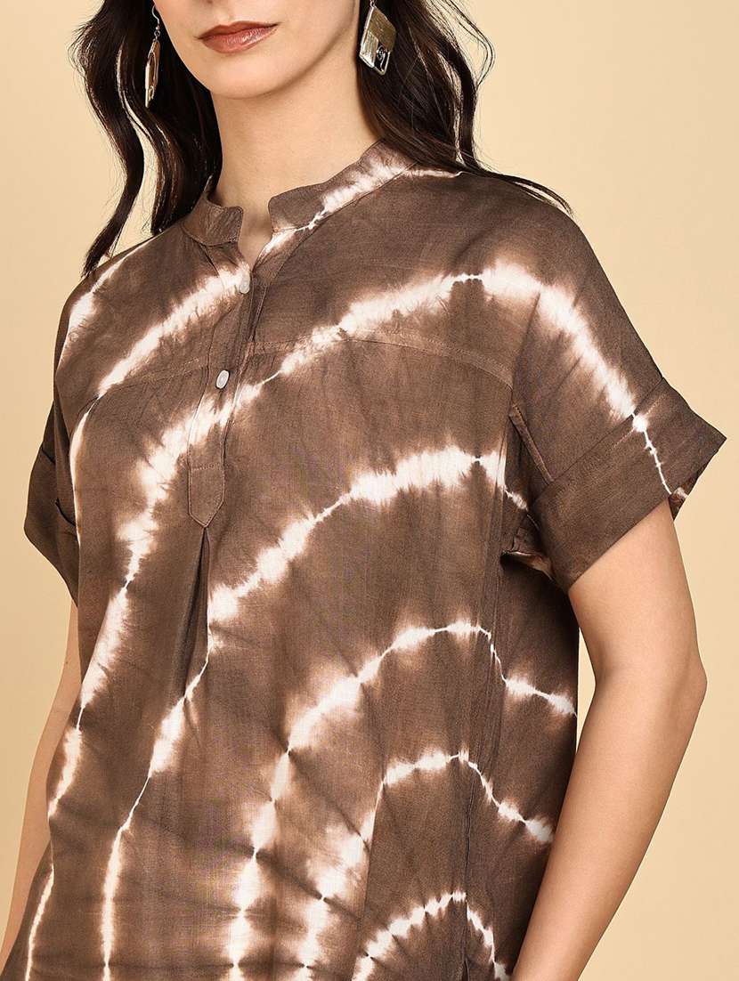 women tie & dye short sleeve regular top - 22407190 -  Standard Image - 1