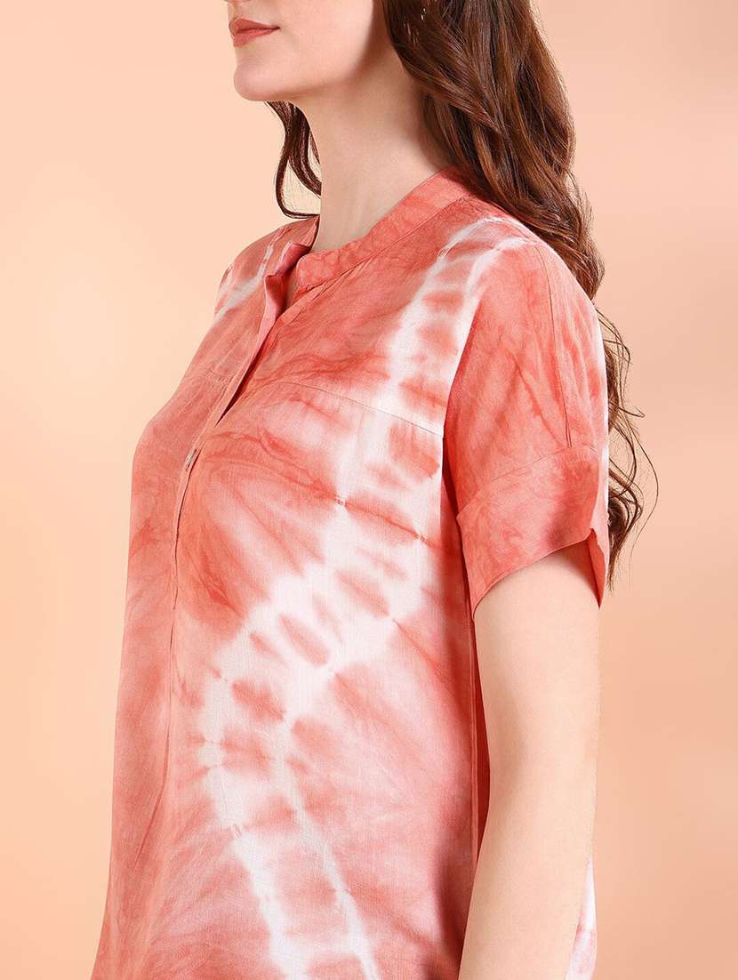 women tie & dye short sleeve regular top - 22407194 -  Standard Image - 1