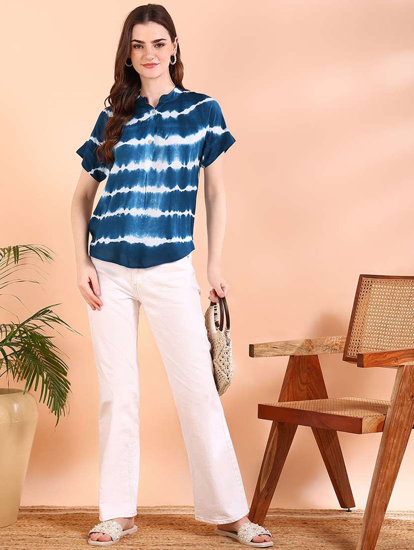 women tie & dye short sleeve regular top - 22407202 -  Standard Image - 4
