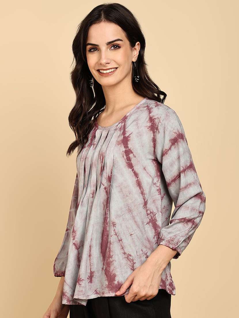 women tie & dye long sleeve regular top - 22407215 -  Standard Image - 4
