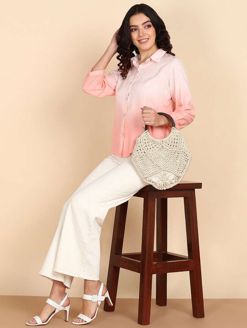 women tie and dyed collared  shirt - 22407241 -  Standard Image - 4