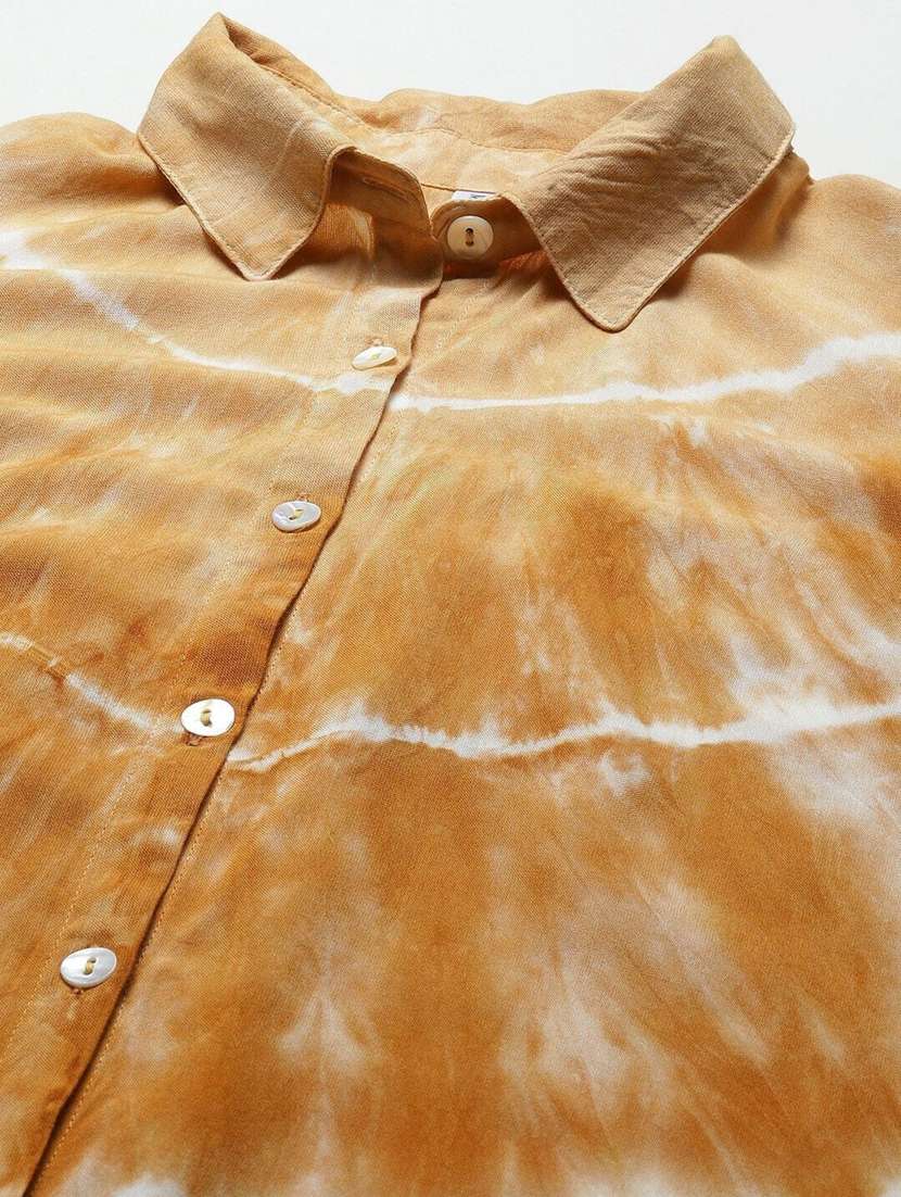 women tie and dyed collared long sleeve shirt - 22407249 -  Standard Image - 1