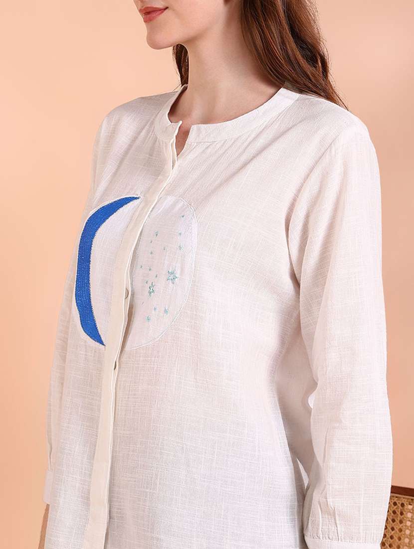 white viscose regular shirt - 22407394 -  Standard Image - 1