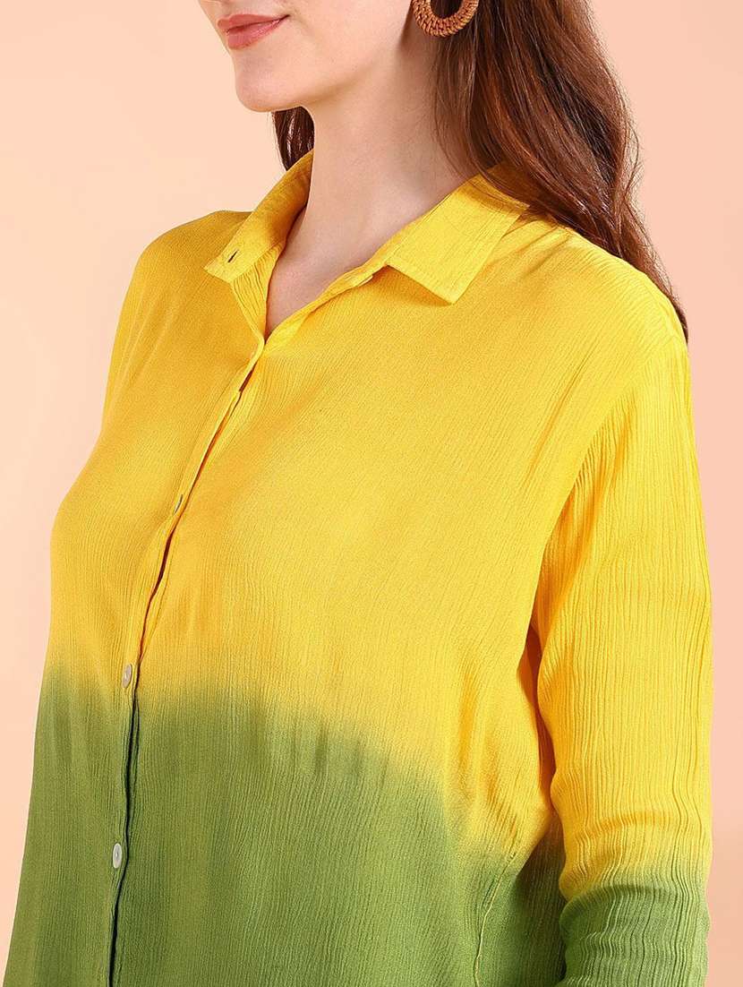women tie and dyed collared long sleeve shirt - 22407441 -  Standard Image - 1